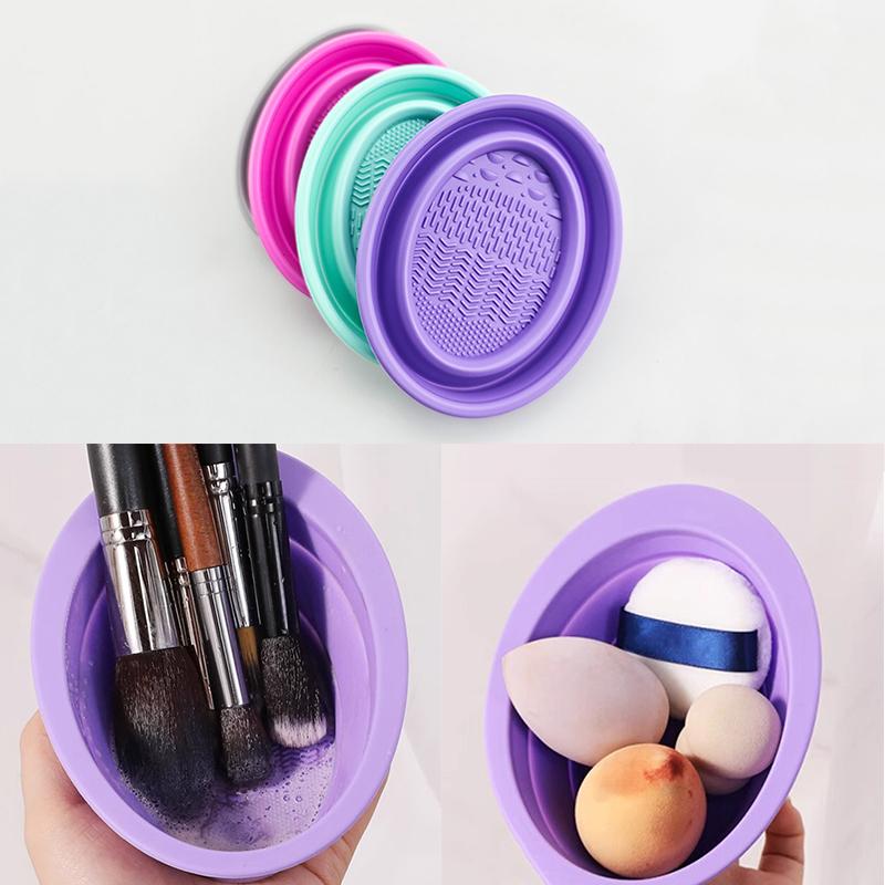 Cosmetic Sponge - Soft Silicone Makeup Brush Cleaner Folding
