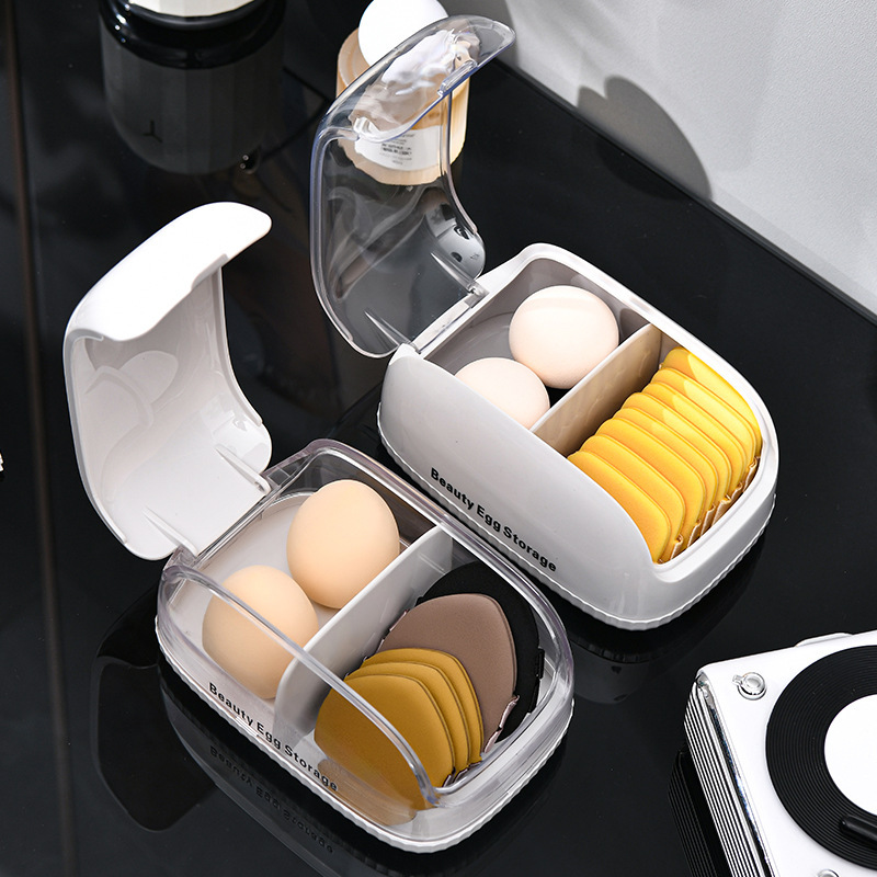 Cosmetic Sponge - Makeup Sponge Storage Box with Lid