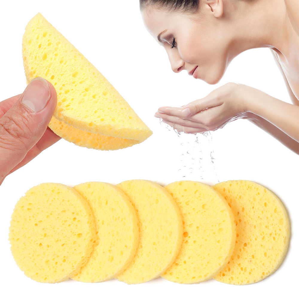 Cosmetic Sponge - 10pcs 6-9cm Yellow Face Round Makeup