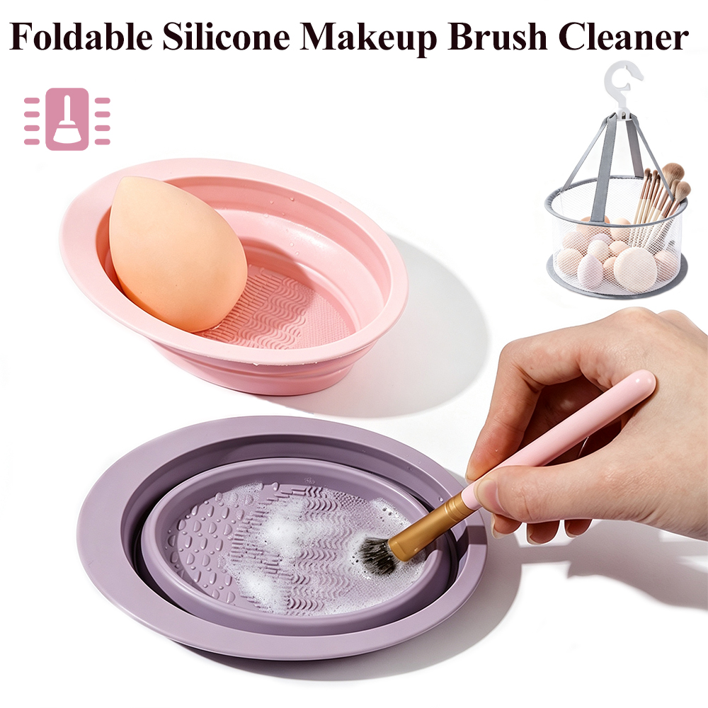 Cosmetic Sponge - Foldable Silicone Makeup Brush Cleaner Bowl