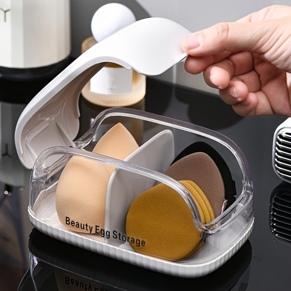 Cosmetic Sponge - Dual Compartment Beauty Sponge Storage Box