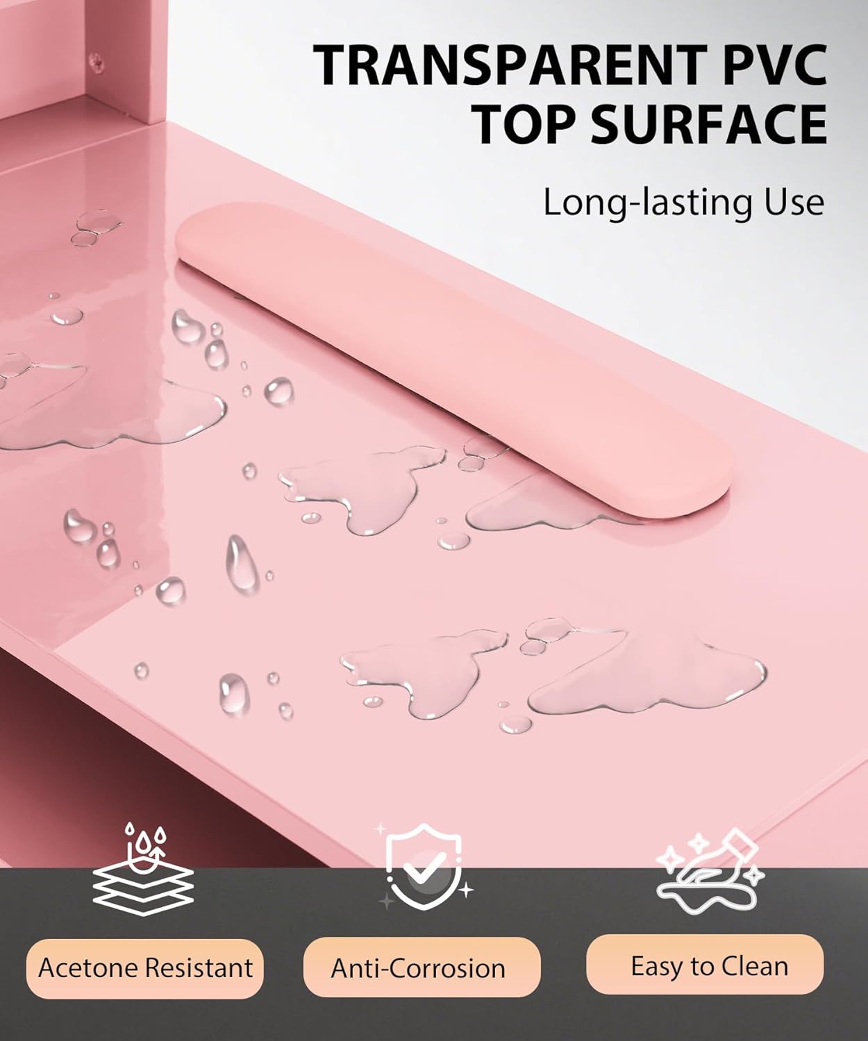 Pink Nail Table for Nail Tech, - огляд і ціна Beauty Makeup Desk