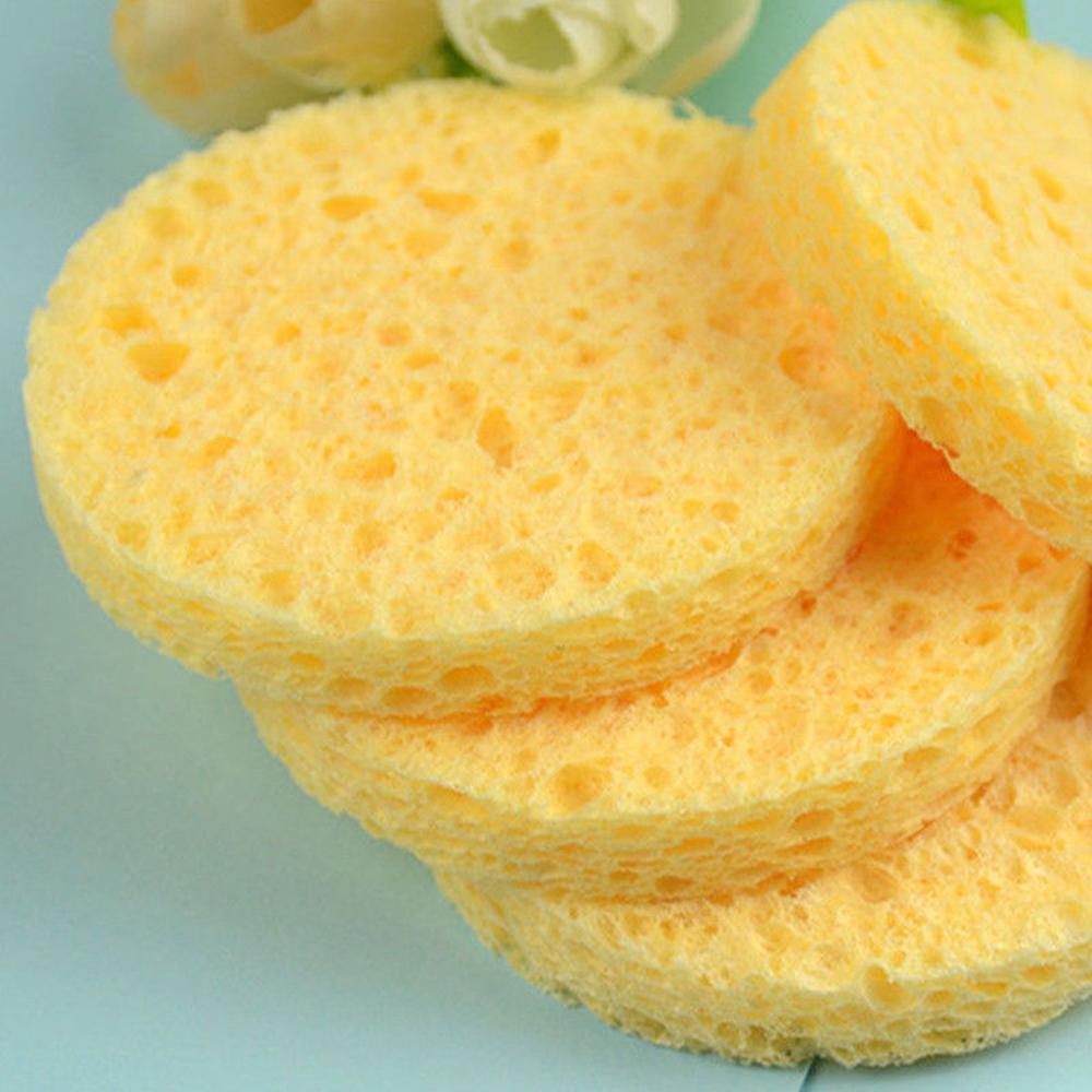 10pcs 6-9cm Yellow Face Round  - огляд і ціна Cosmetic Sponge