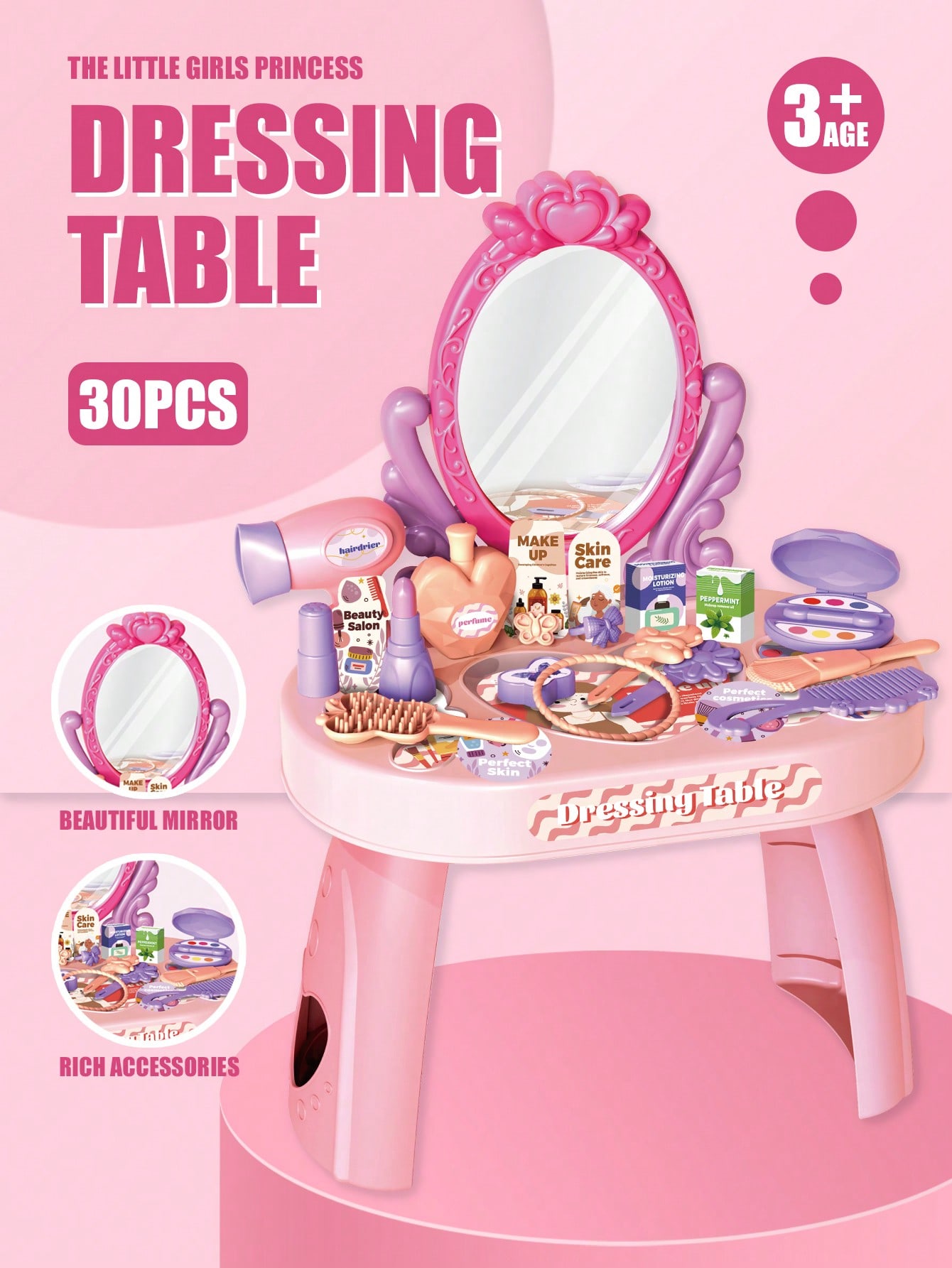 Kids Princess Vanity Dressing  - огляд і ціна Beauty Makeup Desk