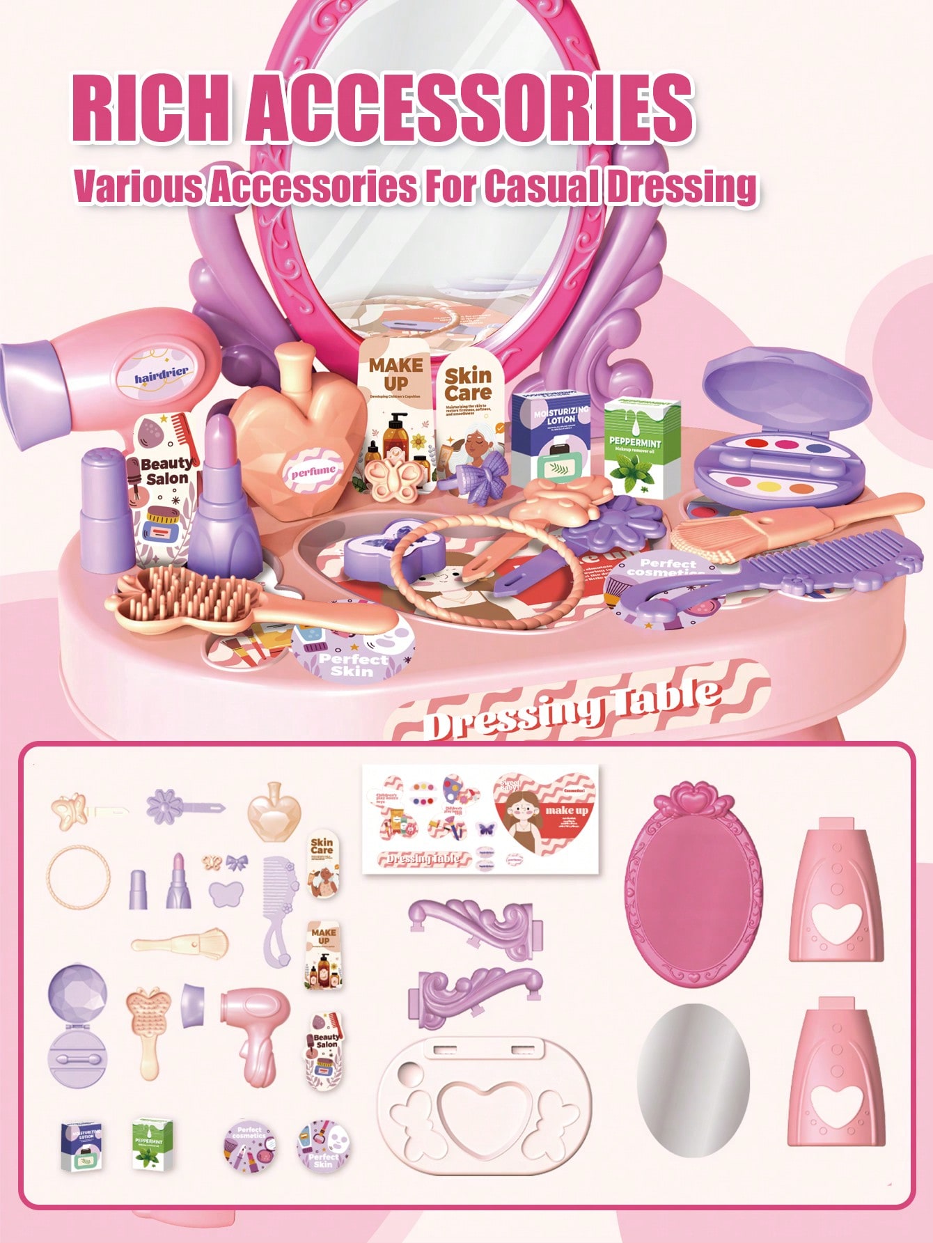 Kids Princess Vanity Dressing  - огляд і ціна Beauty Makeup Desk