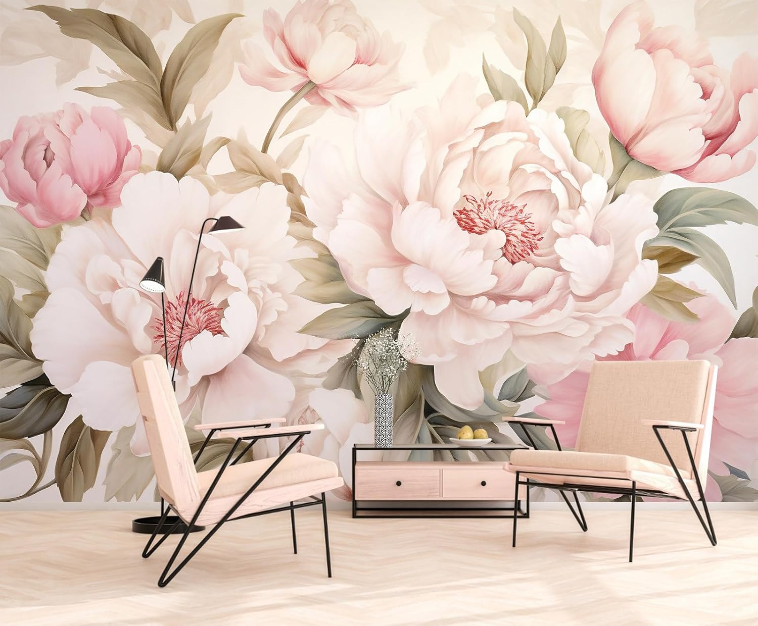 Elegant Peony Floral Mural Wal - огляд і ціна Beauty Makeup Desk